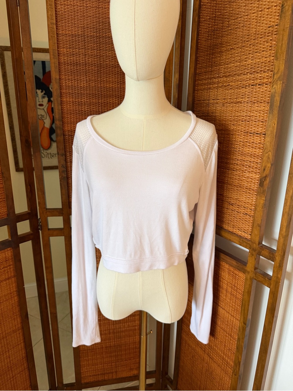 Blanc Noir Long Sleeve Cropped Top side cut outs large
